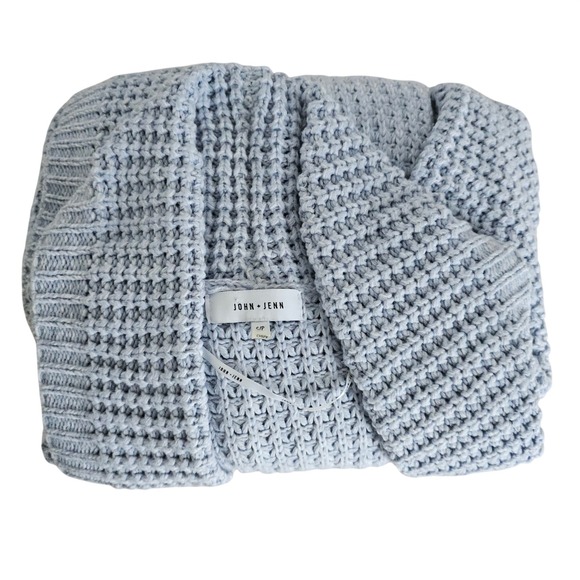 John + Jenn Chunky Knit S Cardigan Blue Cozy Oversized Lagenlook Boho Minimalist - Picture 2 of 16